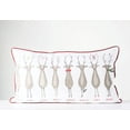 thumbnail image 2 of Creative Co-Op Rectangle Santa's Reindeer Cotton Pillow with Red Piping, 2 of 3