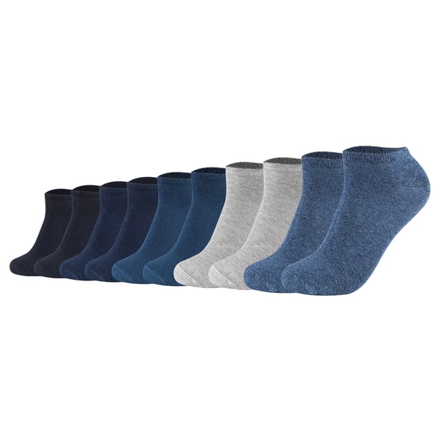 s.Oliver Calcetines Unisex, Paquete de 10 - Sneaker, lisos Azul/Gris 43-46