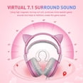 thumbnail image 3 of G951pink Gaming Headset for PC, PS4, Laptop: Detachable Virtual 7.1 Surround Sound with LED Cat Ears, USB, Lightweight and Self-Adjusting, 3 of 5