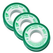 Gasoila Green PTFE High Density Thread Tape for Oxygen, -450 to 550 Degree F Performance Temp, 3.7 mil Thick, 260" Length, 1/2" Width, 3-Pack (GT90-3)