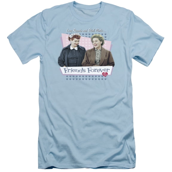 I Love Lucy Friends Forever S/S Adult 30/1 T-Shirt Light Blue