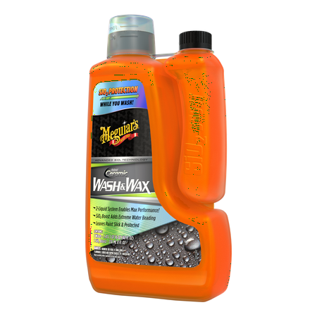 Meguiar's Hybrid Ceramic Wash and Wax Luxurious Car with Instant Water Beading Protection, G210256, 48 Oz Wash, 8 Oz SiO2 Boost