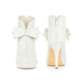 thumbnail image 2 of BLISSFUL STEP Women's Ankle Boots Platform Stiletto Heel Glitter Bow Decor Booties White 11, 2 of 7