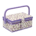 thumbnail image 1 of 1pc Sewing Package Wooden Beginner Sew Removable Tray Pincushion For Craft Mending Storage Package Thread Portable Fabric Wooden Storage Home Desktop Makeup Bag Retro Package, 1 of 3