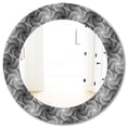 thumbnail image 2 of DESIGN ART Designart 'Monochrome Hexagon Geometric Pattern' Printed Modern Mirror - Oval or Round Wall Mirror - Grey/Silver 32in.x32in., 2 of 5