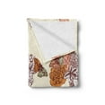 thumbnail image 2 of Modern Soft Flannel Fleece Blanket, Classic Big Flowers Butterflies Art Print Romantic Composition with Blooming Flora, Cozy Plush for Indoor and Outdoor Use, 70" x 90", Cream Orange, by Ambesonne, 2 of 5