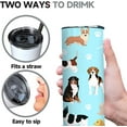 thumbnail image 3 of Dog Tumbler with Lid and Straw Dog Paw Print Coffee Animal Travel Mug 20oz Dog Stainless Steel Cup，Dog Lovers Gifts for Women, 3 of 6
