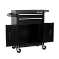 thumbnail image 5 of Garage Storage Cabinet Tool Cart with 2 Drawer and Lockable Door, Four Wheels, Black Color, EVA Cushion,Industrial Service Utility Tool Cart for Mechanics, Garage, Workshop (Black), 5 of 12