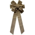 thumbnail image 2 of Black Duck Brand Set of 6 Tan Burlap Bows - Rustic Themed - Measures 9" W x 22" L - Burlap Ribbon Bows - Holiday Decorations, 2 of 2