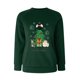thumbnail image 2 of Gibobby Sudaderas de Navidad para mujer Sudadera informal con cuello redondo y hombros para mujer, manga larga, árbol de Navidad, caja de regalo, estampado de gatito(Verde,CH), 2 of 4
