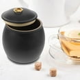 thumbnail image 2 of COMPUKAS Airtight Black Ceramic Tea Canister for Loose Leaf Tea Storage Sealed 4.5 Inch Elegant Design, 2 of 7
