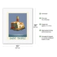 thumbnail image 2 of Saint Tropez France - Vintage Travel Poster by Émile Gaud c.1929 - Fine Art Rolled Canvas Print 11in x 14in, 2 of 4