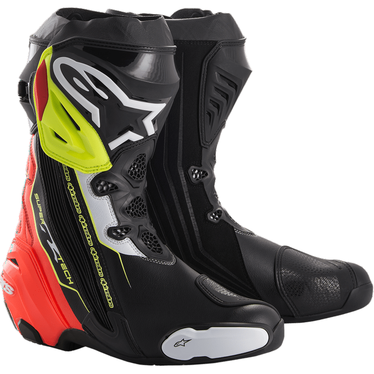 Alpinestars SUPERTECH R サイズ43 Alpinestars Supertech R Boot Black/Red/Yellow Fluo 43