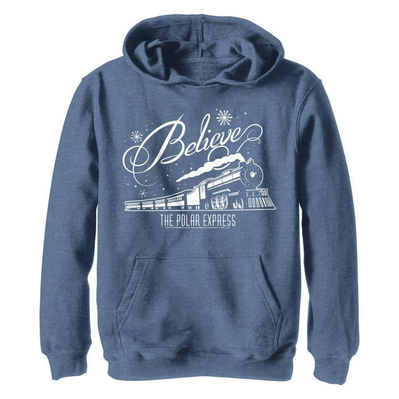 Boy's Polar Express Believe Train  Pull Over Hoodie