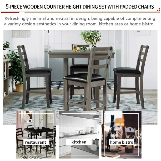 Kitchen Counter Height Table Set, 36 Inch Table Chair Height