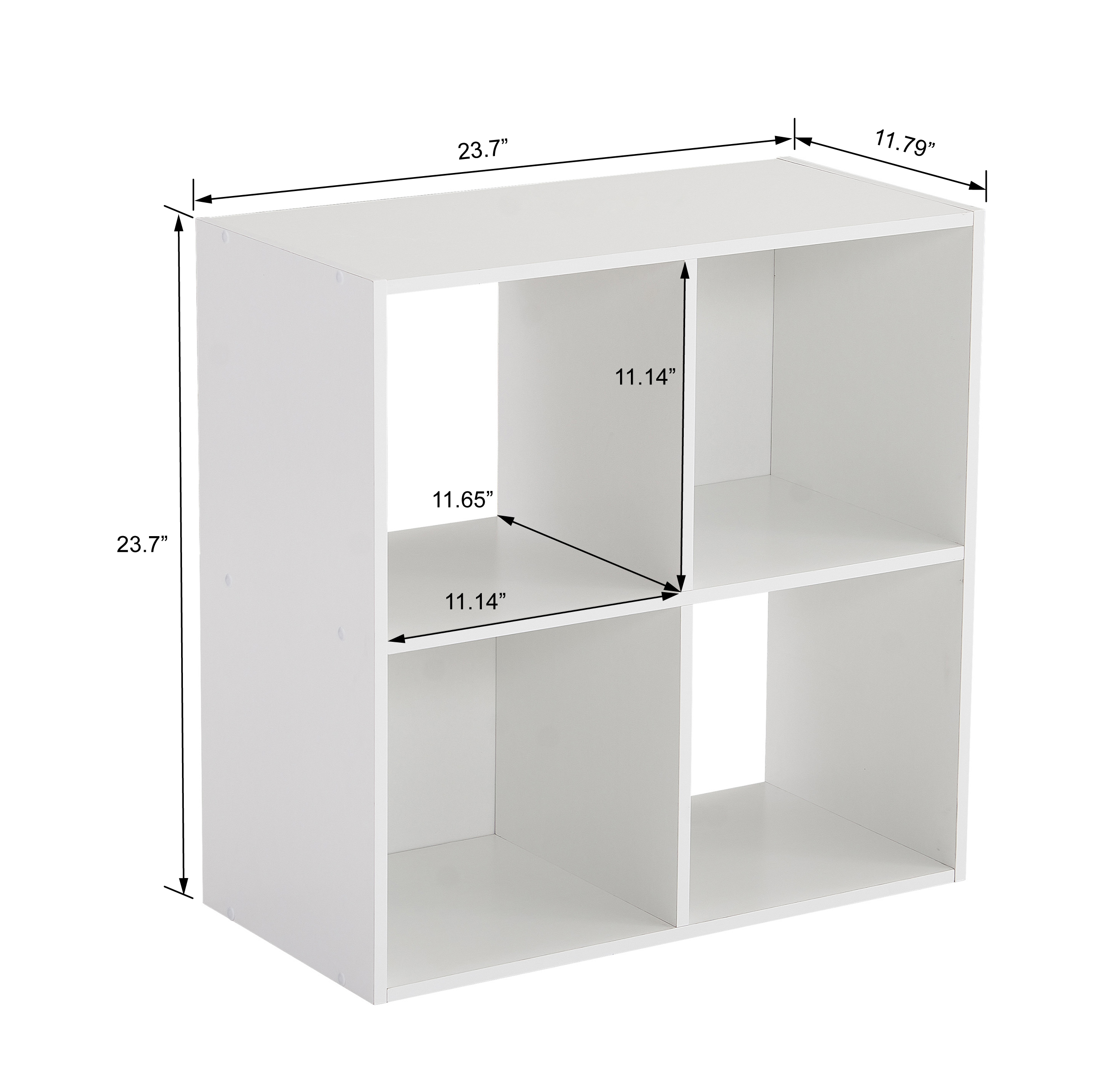 Mainstays 4-Cube Storage Organizer Bookcase, White photo 7