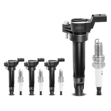 Ignition Coil and Spark Plug Kit 4 - Compatible with 2013 - 2015 Chevy Spark 1.2L 4-Cylinder 2014