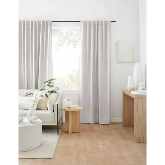 Bouclair Off White Taha Rod Pocket Back Tab Blackout Curtain 54x84 in (137x213 cm)