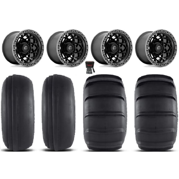 Fuel Unit 15" Wheels Black 31" Sand Slinger Tires Can-Am Commander Maverick Renegade Outlander Defender