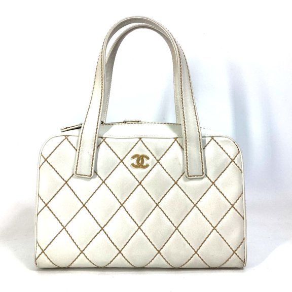 Pre-Owned Chanel CC Mark bag Vintage Mini Duffle Bag Shoulder Bag Hand Bag White (Good)