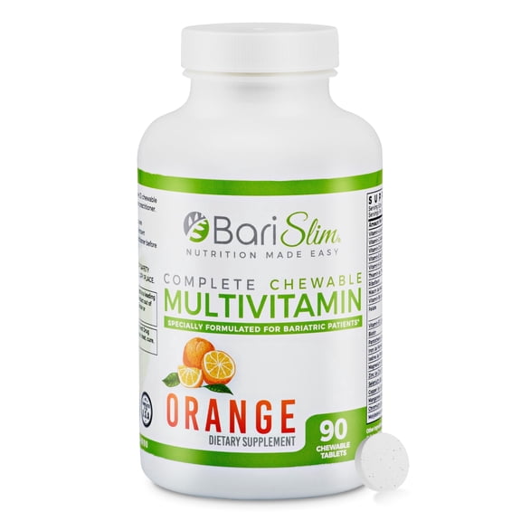 BariSlim Chewable Bariatric Multivitamin - Weight Loss Health Support, Unisex, Adults, 90 Count