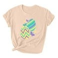 thumbnail image 2 of Levmjia Womens Tops Plus Size Easter Tee Shirt Women's Easter Printed Round Neck Short Sleeved T-shirt Loose Top, 2 of 3