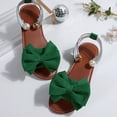 thumbnail image 6 of Crunowin Women's Casual Sandals, Round Toe Open Toe Solid Color Bow Indoor Outdoor Big Size Comfortable Shoes Green 6.5, 6 of 10