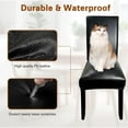 thumbnail image 4 of Leather Chair Covers for Dining Chairs Set of 4, Super Stretch Waterproof Kitchen Chair Covers Thickened Washable Dining Chair Slipcovers Black Chair Seat Covers for Dining/Kitchen/Banquet, 4 of 14