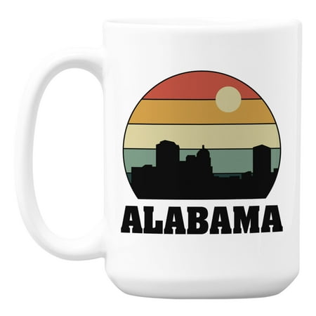 

Vintage Alabama Skyline Art White Ceramic Coffee & Tea Mug Cup (15oz)