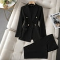 thumbnail image 3 of Chaqueta de traje pequeña para mujer, traje de estilo diosa de temperamento de moda de primavera y otoño, pantalones acampanados, traje profesional, 3 of 5