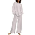 thumbnail image 2 of Fanxing Womens Sweat Suits And Jogger Sets Women Plus Size Oversized Dressy Pant Suits 3/4 Sleeve Tunic Tops 2 Piece Sweatsuits Lounge Matching Sets 2025, 2 of 7
