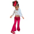 thumbnail image 3 of Daisy Del Sol Little Girls Velvet Boho Bell Bottom Stretch Legging Flared Pants Toddler Childrens Kids 2T-8, 3 of 5