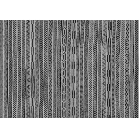 Ahgly Company Indoor Rectangle Abstract Gray Modern Area Rugs, 2' x 5'
