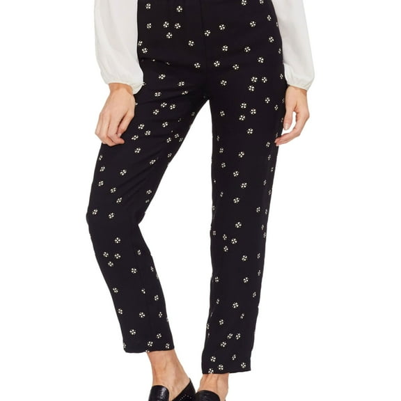 Vince Camuto Womens Ditsy Print Casual Lounge Pants, Black, Small