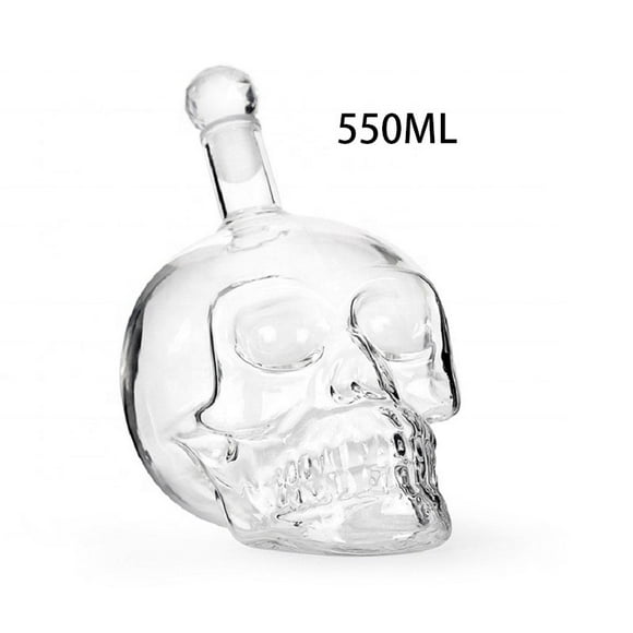 Creative Skull Head Decanter Crystal Bottle Vodka Wine Decanter Bottle Wine Glass Beer Glass Spirits Cup Whisky Water Glass Bar 550ML