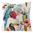 thumbnail image 3 of Juego de 4 fundas de cojín para exteriores, impermeables, con diseño de plantas tropicales, flores y pájaros, para sofá, patio, jardín, sala de estar, dormitorio, 3 of 5