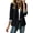 Black, variant on Women's Contrast Striped Cuff Blazer Jacket Notch Lapel Single Button 3/4 Sleeve Open Front Elegant Suit Coat