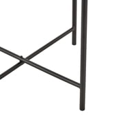DecMode 19 x 20 Beige Marble Accent Table with Black Metal Support, 1-Piece