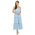 thumbnail image 1 of White Mark Robe Maxi Babydoll à Étages pour Femmes à Encolure Dégagée et Taille Empire, 1 of 6