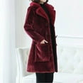 thumbnail image 2 of Lovskoo Womens Winter Coats Faux Fur Jacket Thick Warm Long Sleeve Open Front Outerwear Solid Blouse Coat Tops Button Overcoat Claret, 2 of 6