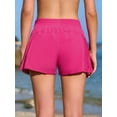thumbnail image 5 of 3"Swim Shorts for Women Side Pleated Bathing Bottoms High Waisted 2-In-1 Tankini Swimming Trunks with Pockets, 5 of 6