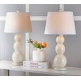 thumbnail image 2 of SAFAVIEH Jayne 26 in. Grey Glass Table Lamp with Off-White Cotton Shade, Set of 2, 2 of 8