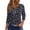 Blue, variant on HaHaHappy Merry Christmas Shirts Womens Plus Size Ugly 3/4 Sleeve T-Shirts Christmas Print Dressy Tunic Tops V Neck Vintage Three Quarter Length Blouses Cute Pullover Dark Green M