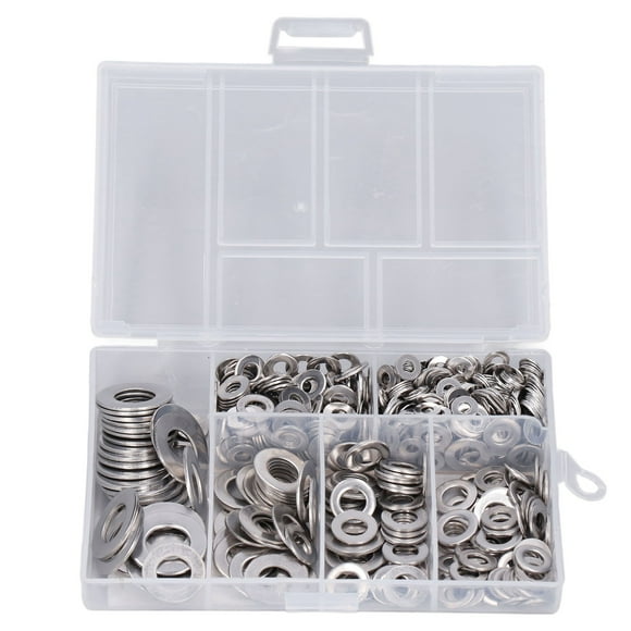 Washer Assortment,660Pcs Flat Washer 304 Flat Washer Assortment Flat Washer Kit Compact and Lightweight
