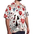thumbnail image 2 of Valentine's Day Love Men's Hawaiian Button Down Printed Short Sleeve Summer Beach Shirts, 2 of 6