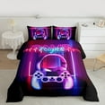 thumbnail image 2 of Homewish Abstract Gamepads 3 Pieces Queen Comforter Set for Teens Boys Girls,Video Game Ultra Soft Bedding Sets,Neon Lights Bedding Comforter Set Breathable,Luxury Bedroom Decor,Reversible, 2 of 8
