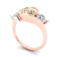thumbnail image 2 of Three-Stone Engagement Ring for Women - 3.5ct Natural Morganite in 14K Rose Gold Promise Ring, 2 of 6