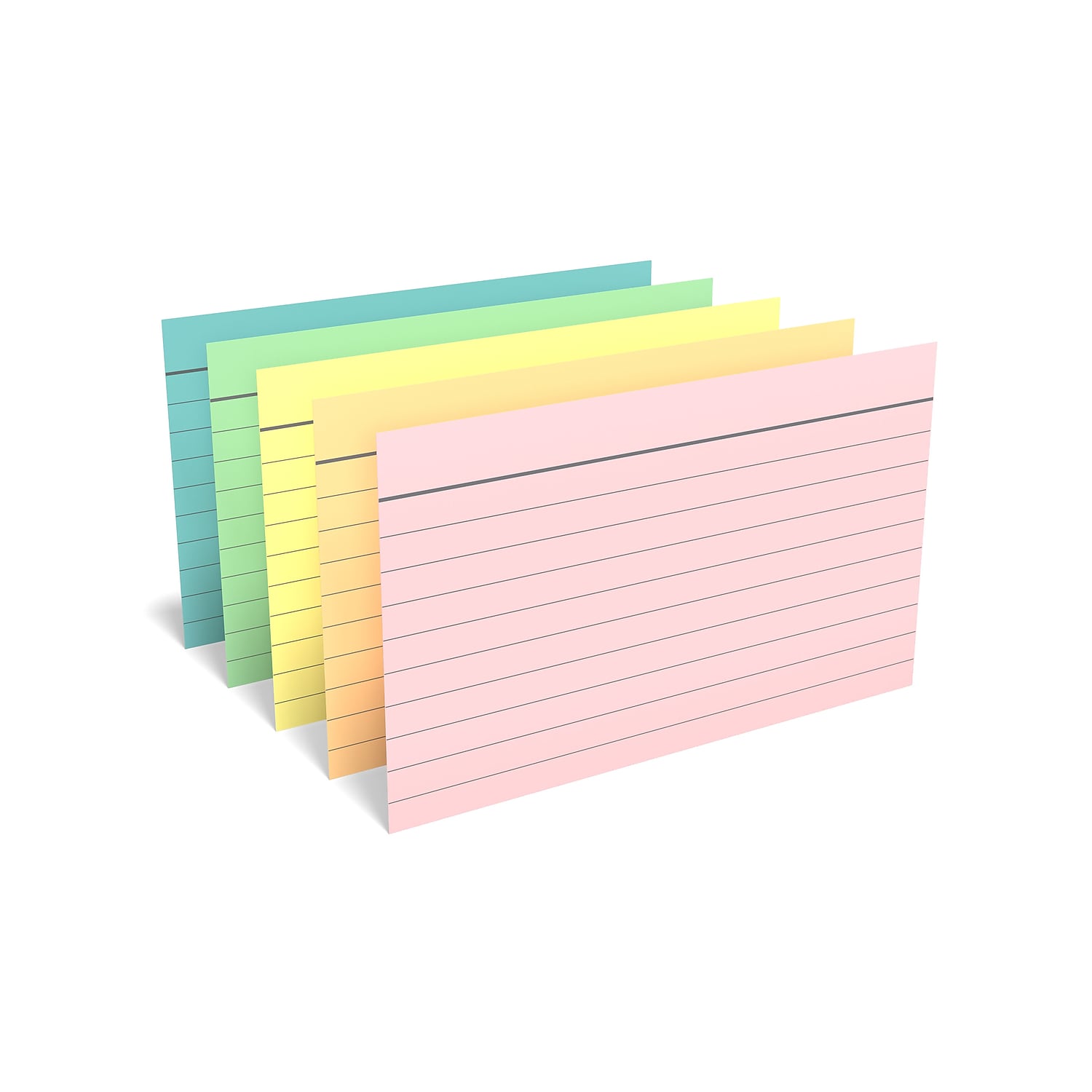 Staples Neon Index Cards 3x5, Line Ruled, Assorted Colors - 300/Pack (50998)