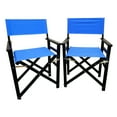 thumbnail image 2 of 2 Folding Chair - Blue Canvas Covered Wooden Director Chair. Build. Strong Load-bearing Capacity. Easy To Clean And Breathable. Foldable For Convenient Mobility Storage. For All. 23 In Depth, 20, 2 of 5