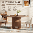 thumbnail image 6 of 47" Dining Table, LEGAHOME Round Kitchen Table 4 Seater, Wooden Circle Pedestal Dining Room Table with 1.1in Thickness Tabletop, Walnut(Only Table), 6 of 10